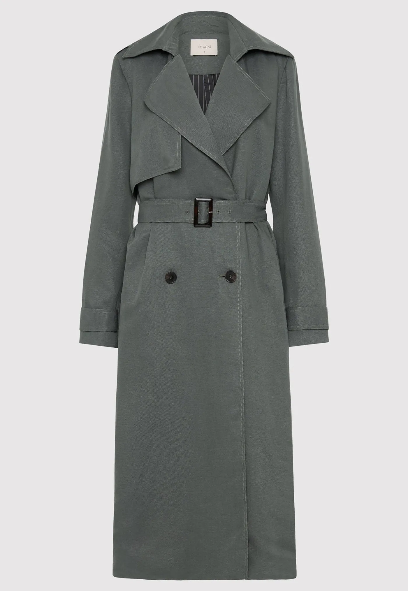 Soft Tailored Trench - Balsam Green