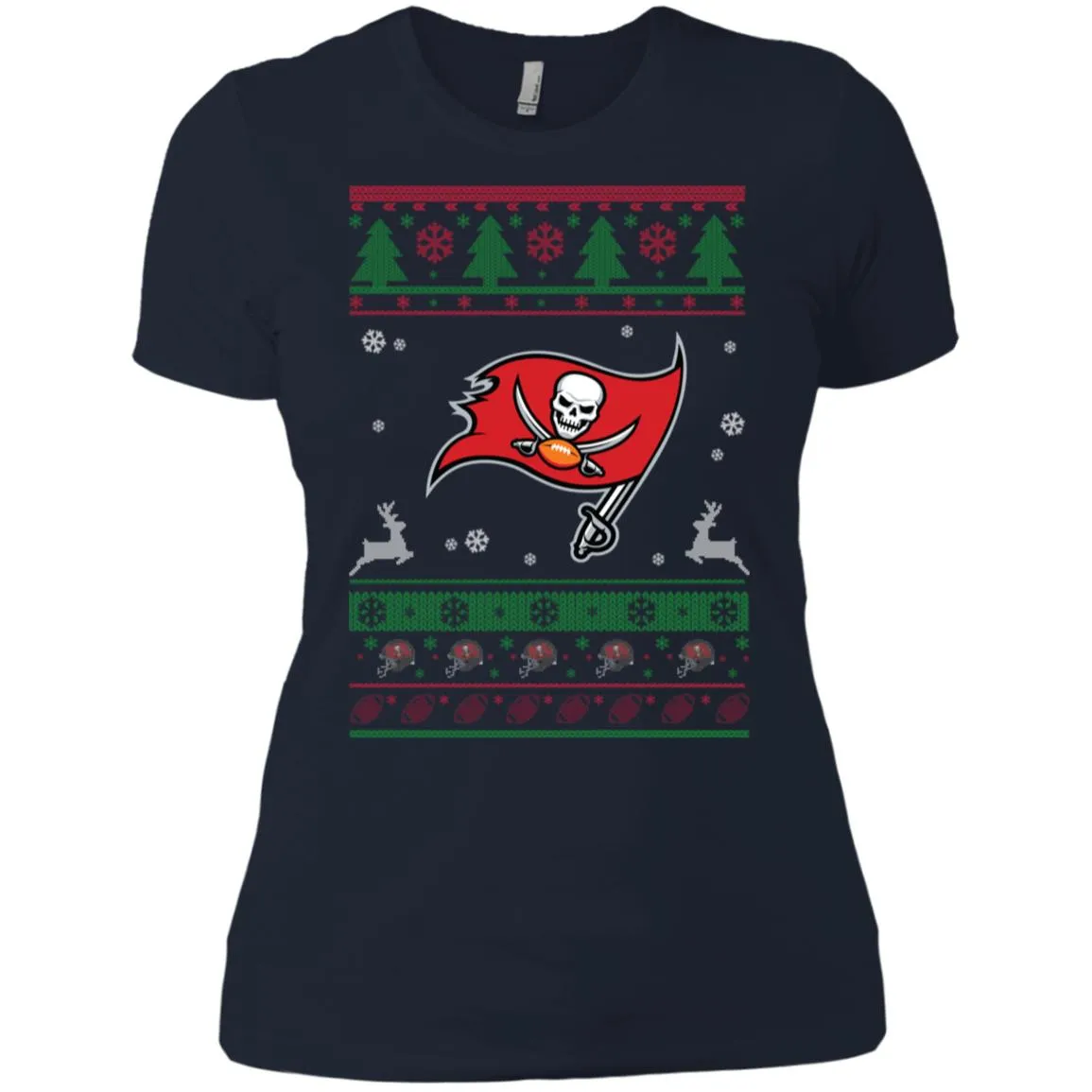 Tampa Bay Buccaneers Logo Football Teams Ugly Christmas Sweater Women T-Shirt