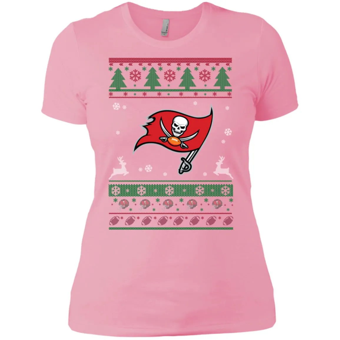 Tampa Bay Buccaneers Logo Football Teams Ugly Christmas Sweater Women T-Shirt
