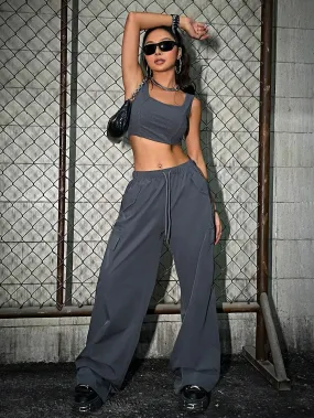 Tank Top And Flap Pocket Cargo Pants
