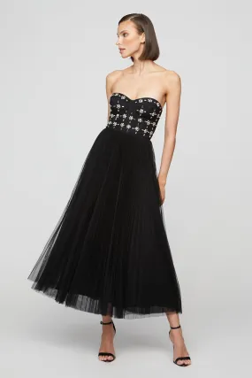 Theia Alessia Strapless Midi Dress
