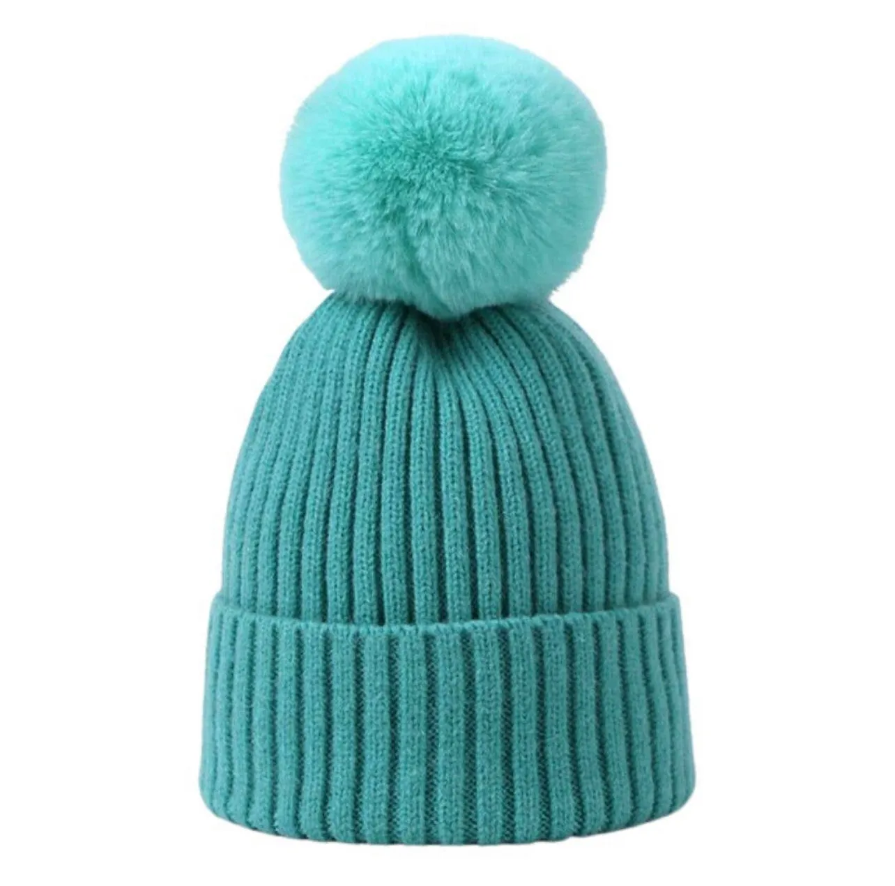 Tiny Trendsetter Kids Purple Pom Pom Hat