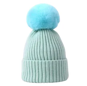 Tiny Trendsetter Kids Purple Pom Pom Hat