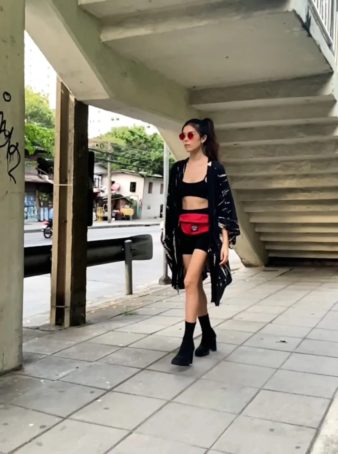Toa Tie Dye Kimono Jacket - Black