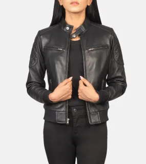 Tomachi Black Women's Leather Jacket
