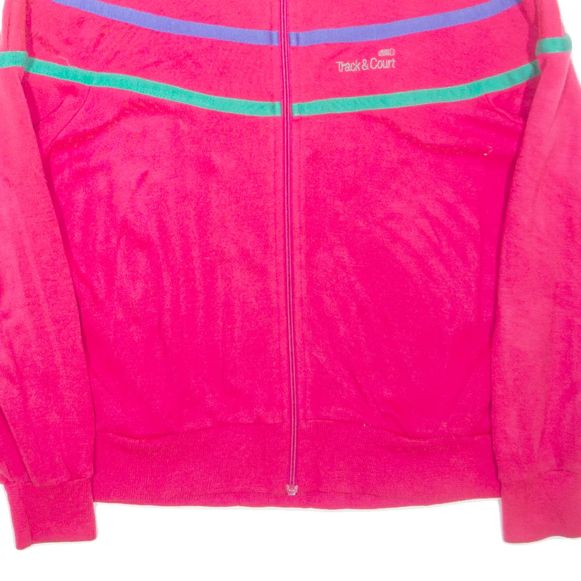 TRACK & COURT Womens Track Jacket Pink 90s L