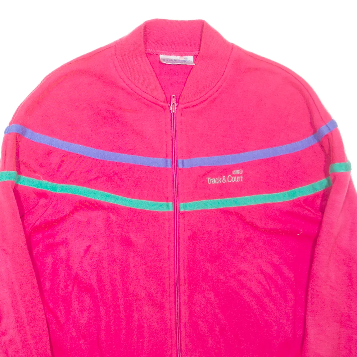 TRACK & COURT Womens Track Jacket Pink 90s L