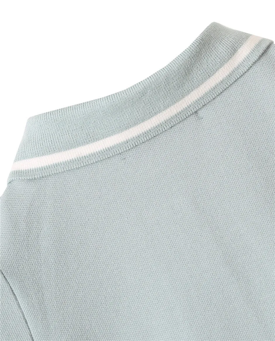 Trendy Polo Dress in Sage Blue