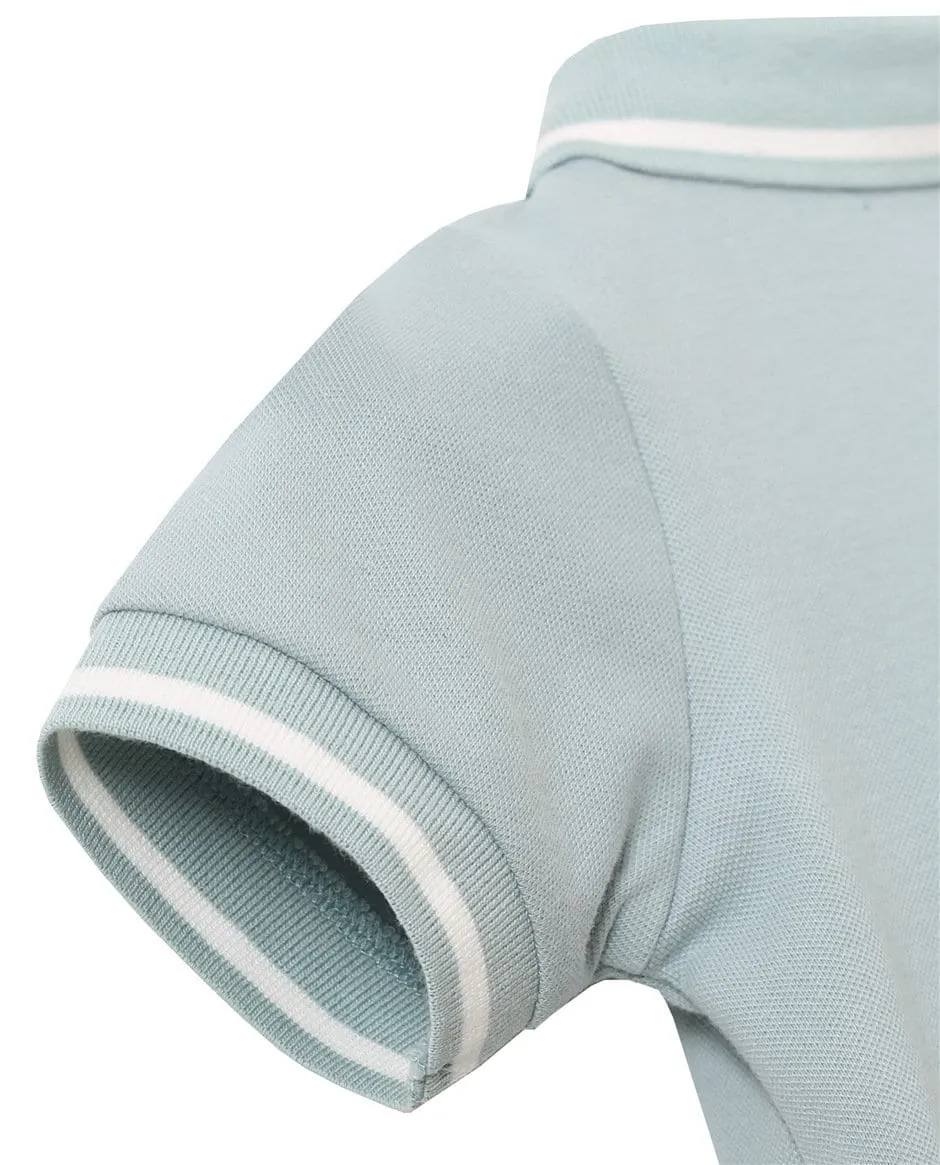 Trendy Polo Dress in Sage Blue