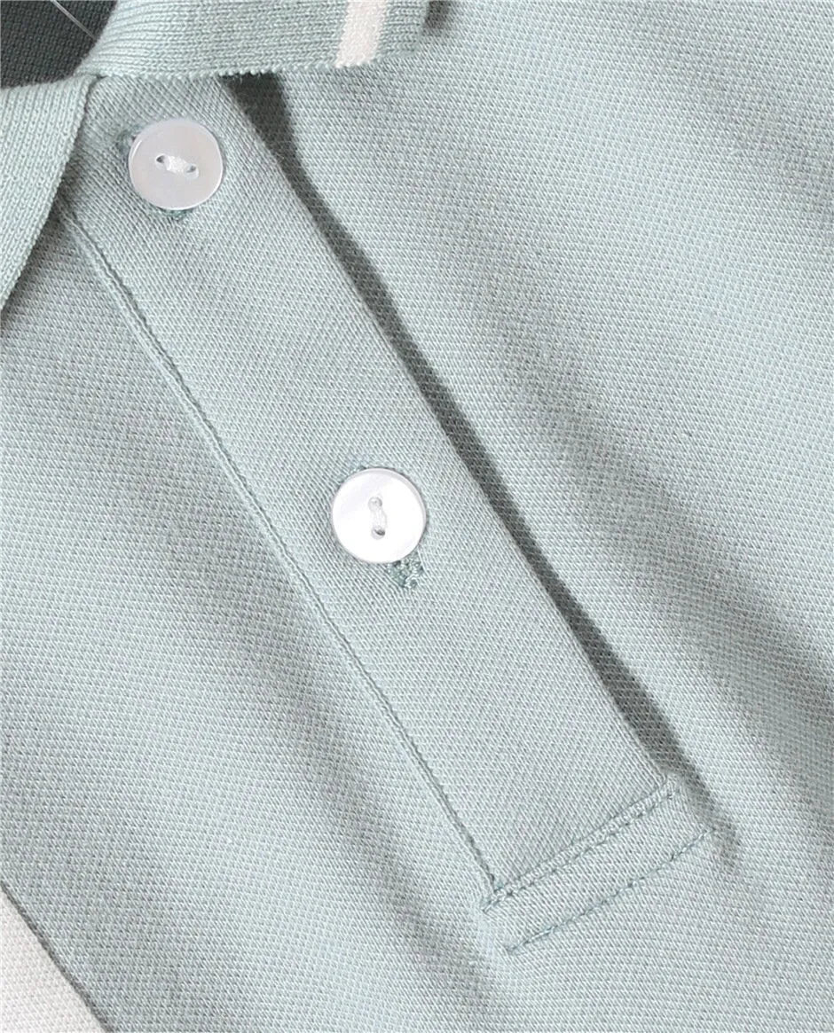 Trendy Polo Dress in Sage Blue