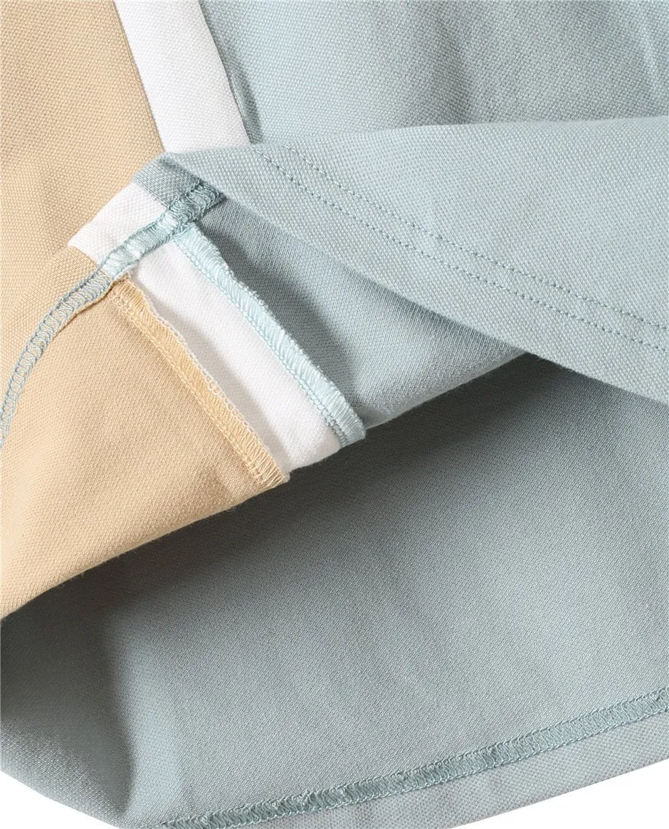 Trendy Polo Dress in Sage Blue