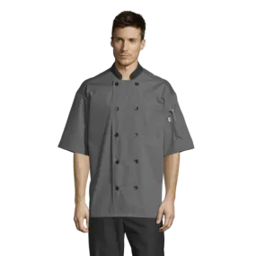 Uncommon Threads Havana Chef Coat W/Mesh Back XL Slate Unisex 65/35% Poly/Cotton Poplin