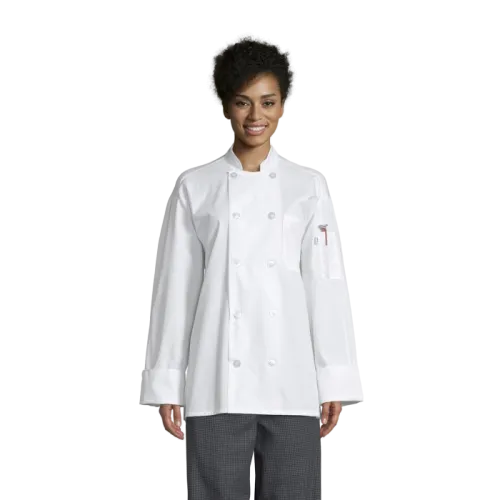 Uncommon Threads Poplin Chef Coat W/Mesh Back 2XL White Unisex 65/35 Poly/Cotton Poplin