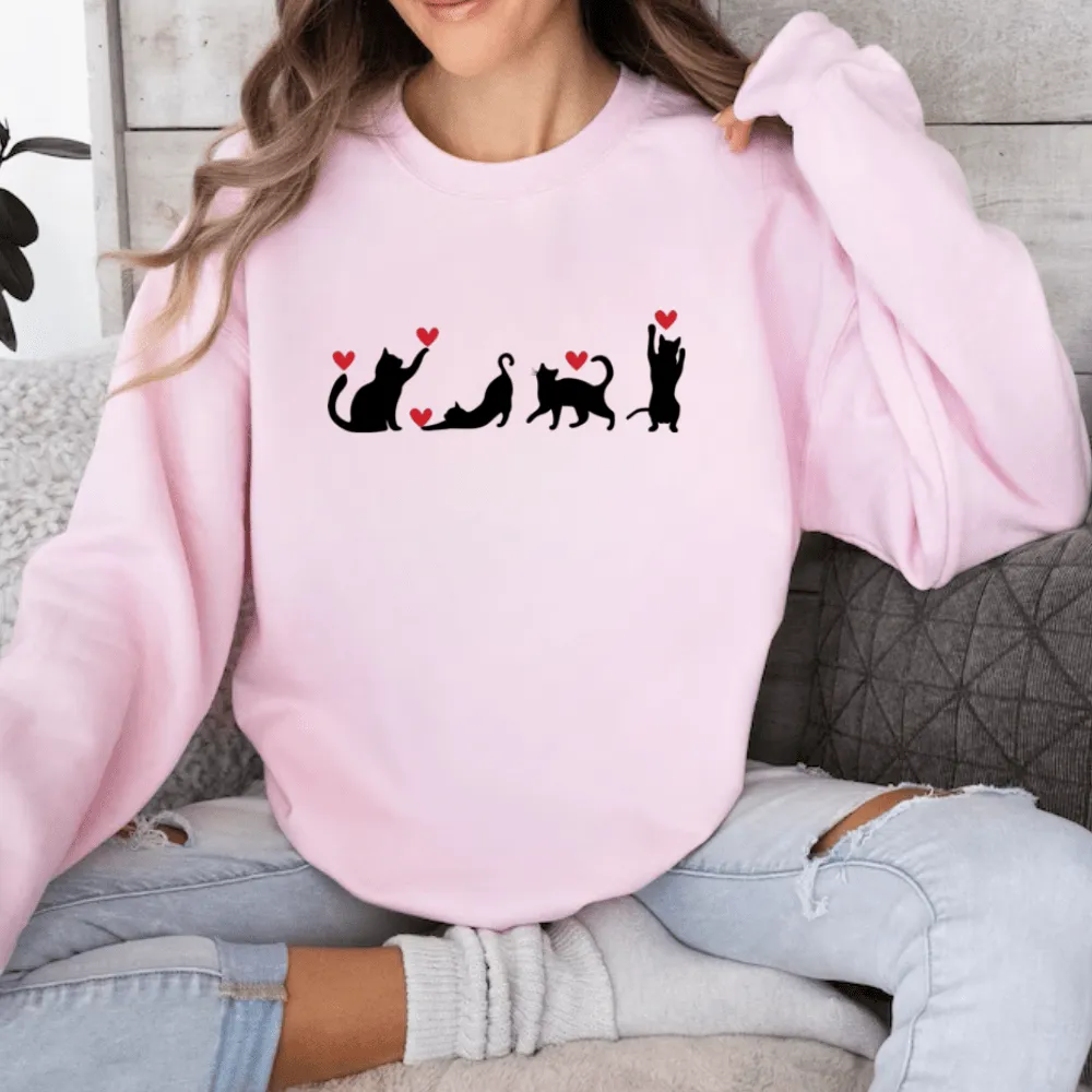 Valentine Cats Sweatshirt
