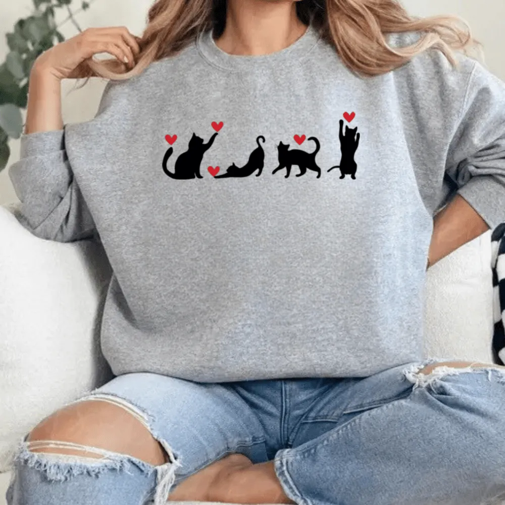 Valentine Cats Sweatshirt