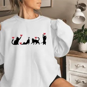 Valentine Cats Sweatshirt