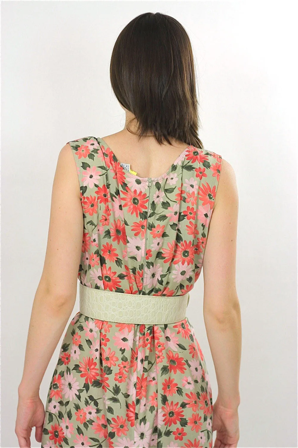 Vintage 80s Boho Hippie pastel floral maxi dress