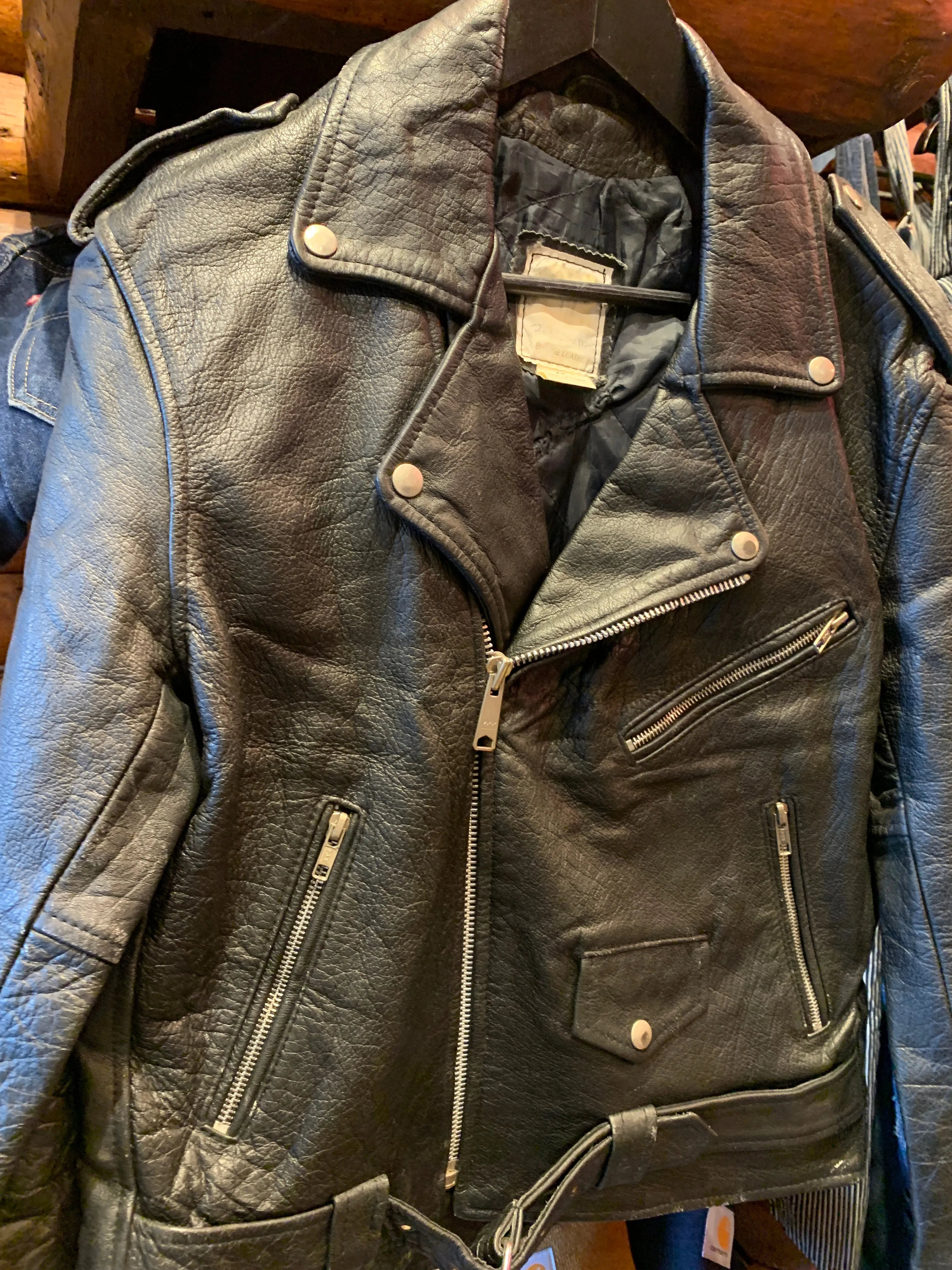 Vintage Heavyweight Biker Jacket, 40 Small