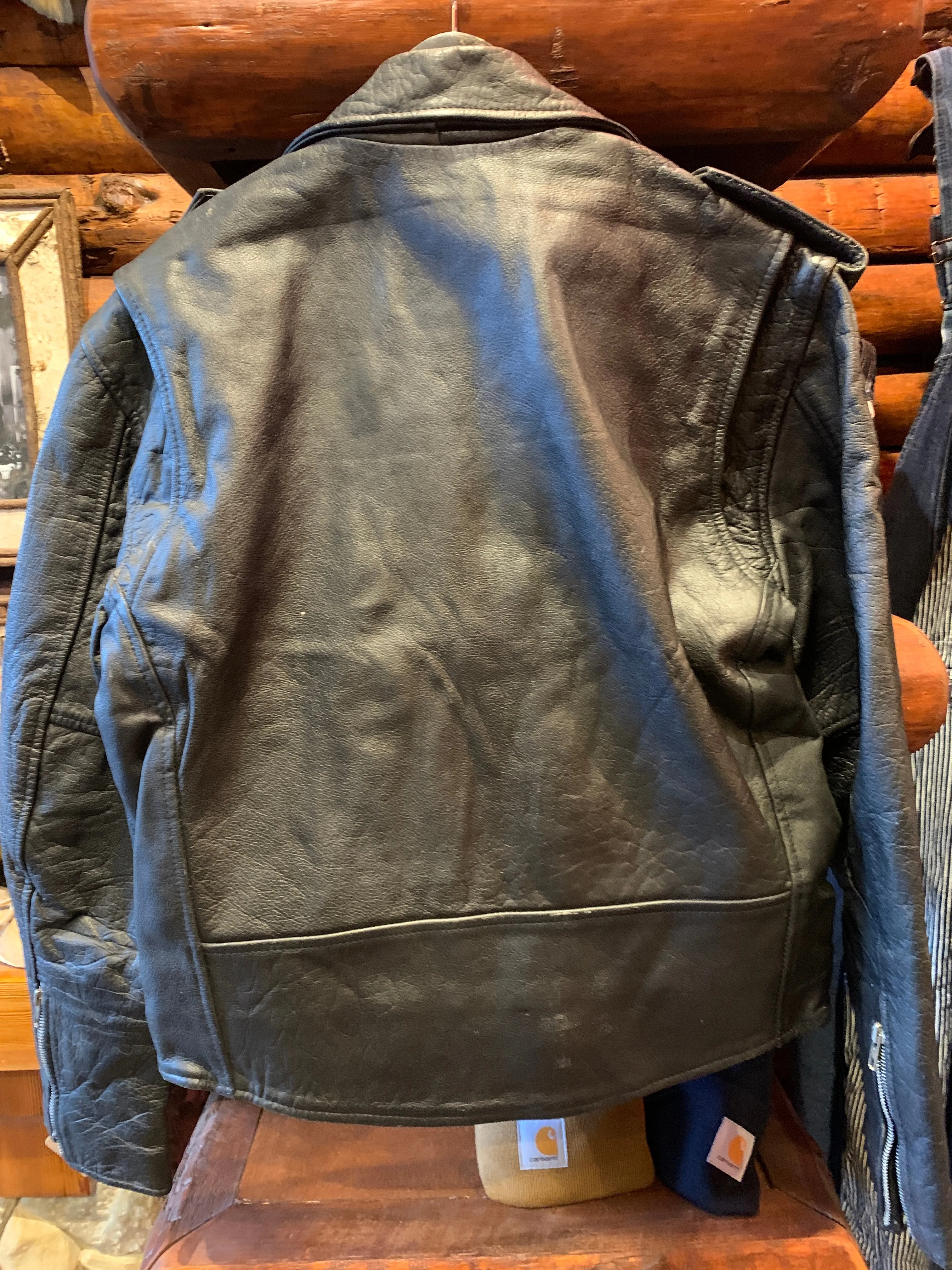 Vintage Heavyweight Biker Jacket, 40 Small