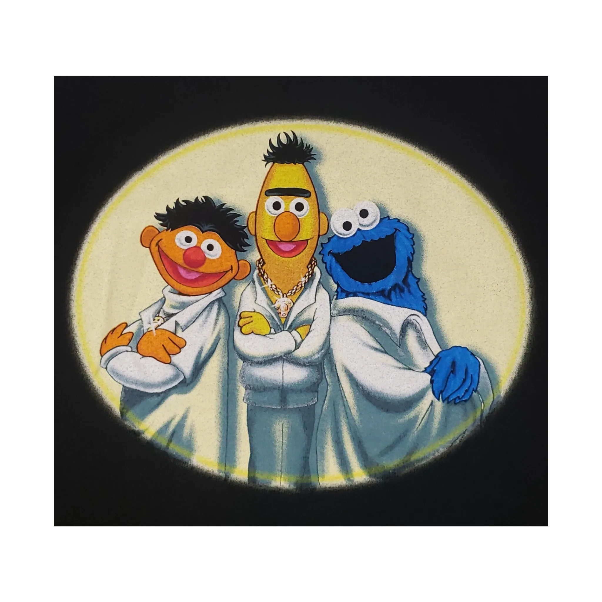 Vintage Sesame Street Fever Muppets Grover Disco 90's T-Shirt Lg
