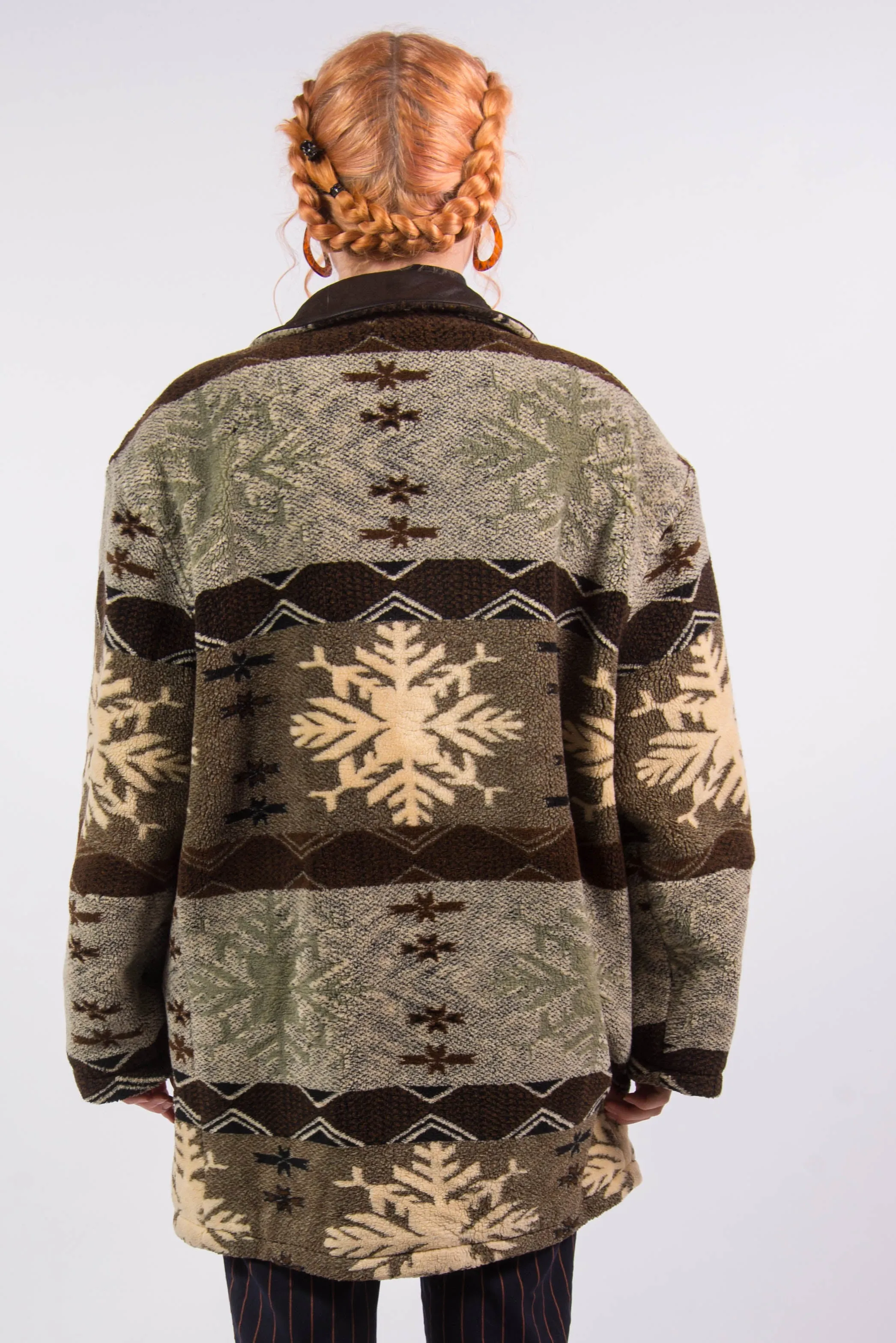 Vintage Thick Fleece Patterned Coat