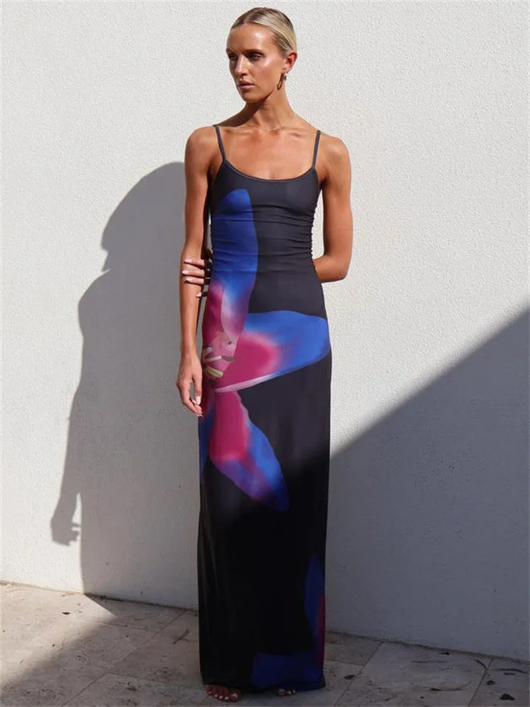 Vvsha Melisa Large Floral Maxi Dress