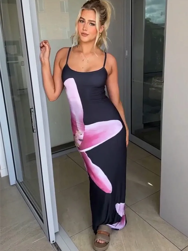 Vvsha Melisa Large Floral Maxi Dress
