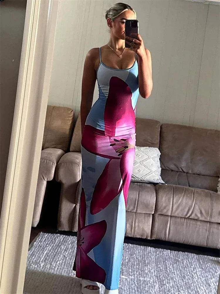 Vvsha Melisa Large Floral Maxi Dress