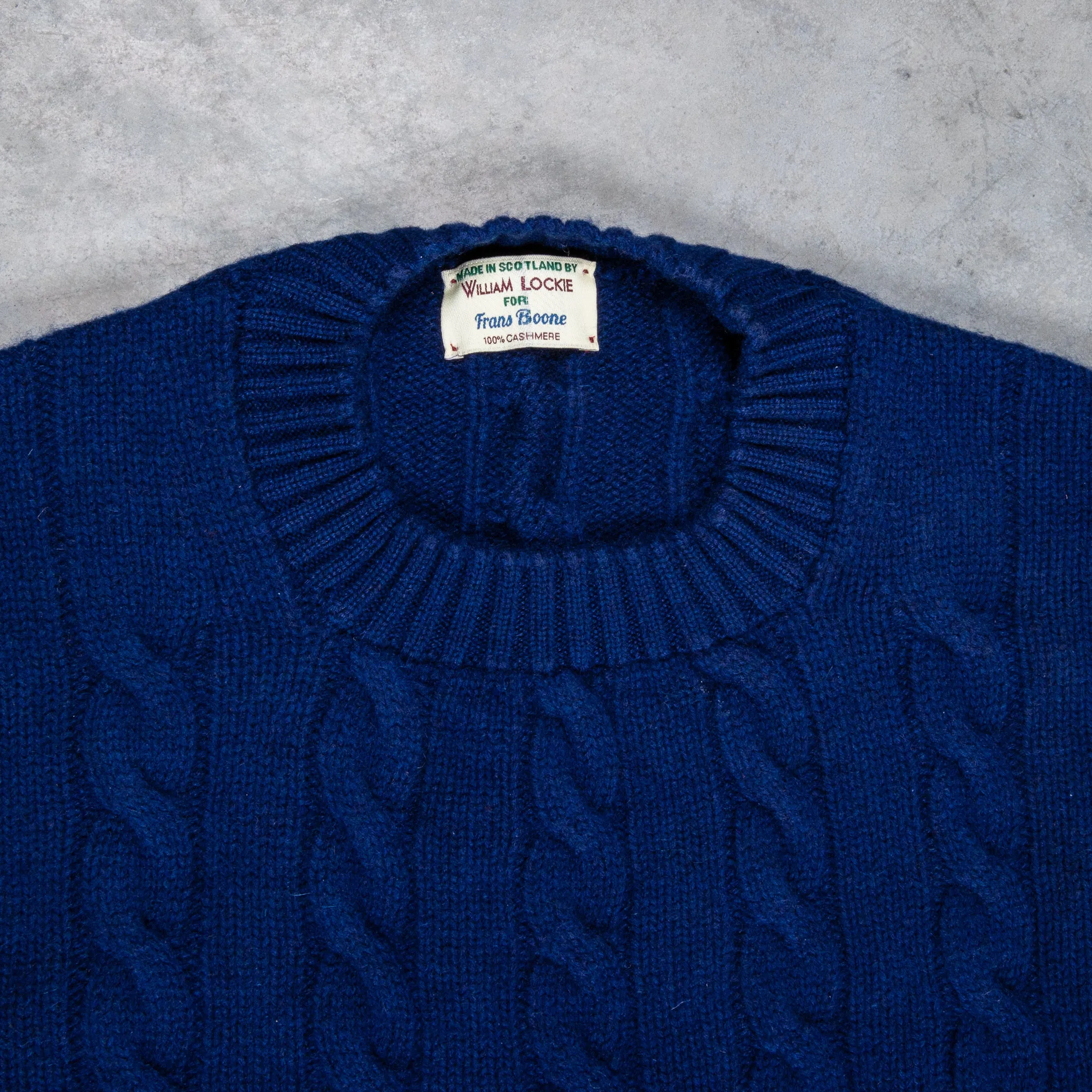 William Lockie Chirnside Cashmere Cable Crew Neck Inchiostro