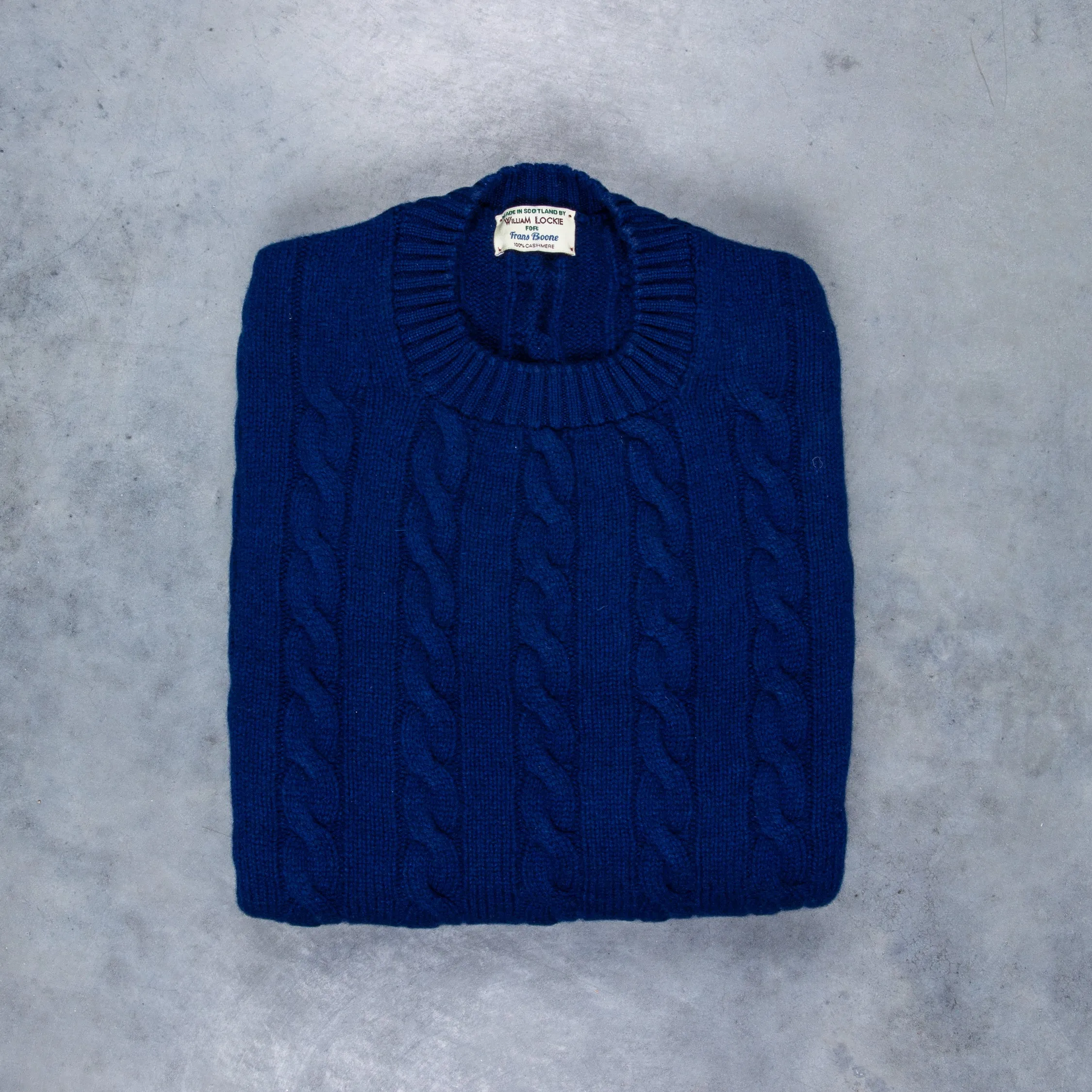 William Lockie Chirnside Cashmere Cable Crew Neck Inchiostro