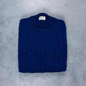 William Lockie Chirnside Cashmere Cable Crew Neck Inchiostro