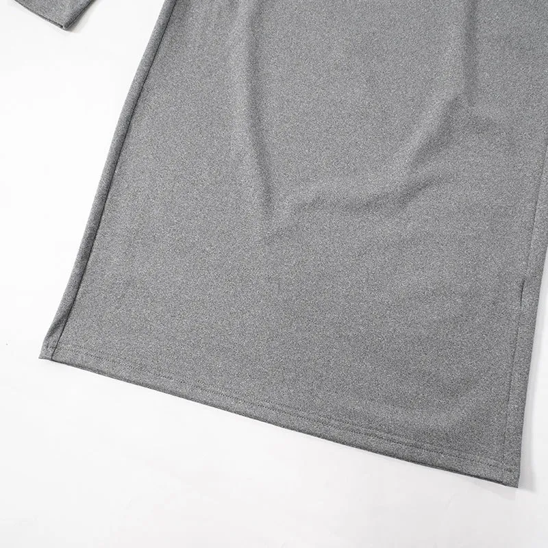 Women One Drop Shoulder Long Sleeve Party Dress
