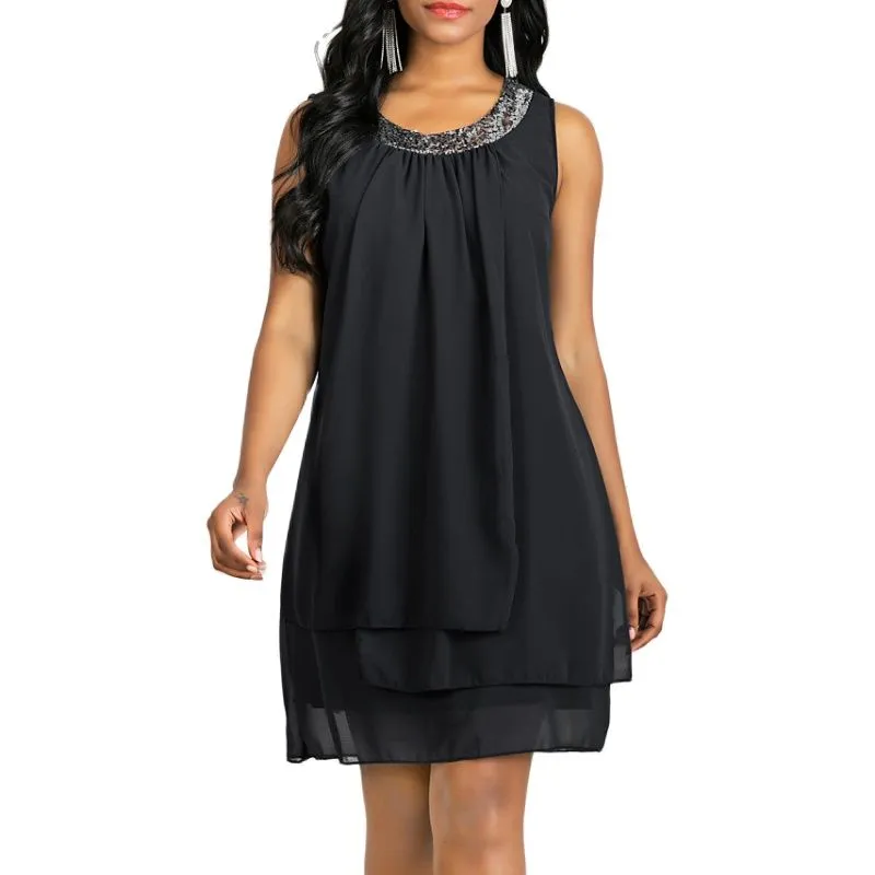 Women Sequins Tank Dress