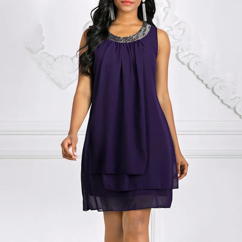 Women Sequins Tank Dress