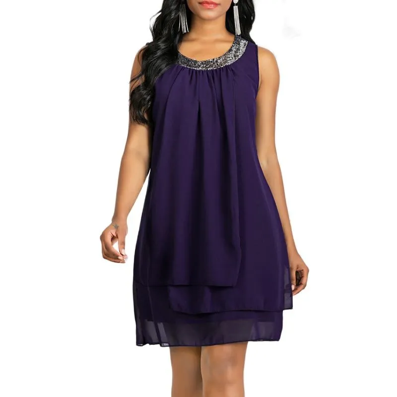 Women Sequins Tank Dress
