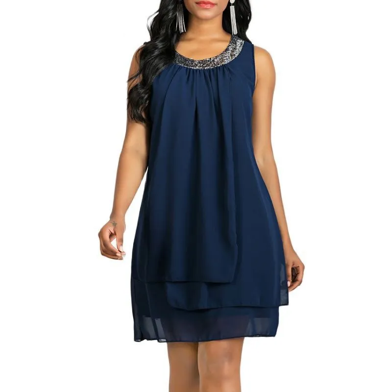 Women Sequins Tank Dress