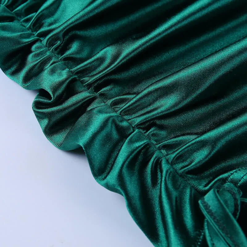 Women's Satin Sleeveless Ruched Mini Dress