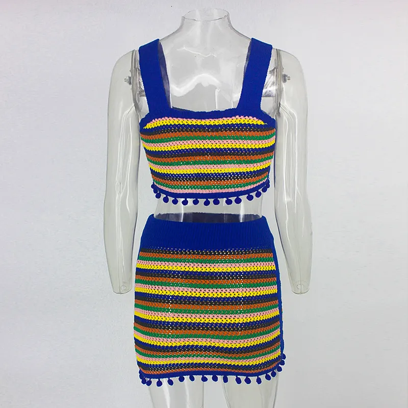 Women's Summer Casual Beach Two-Piece Dress With Tassels