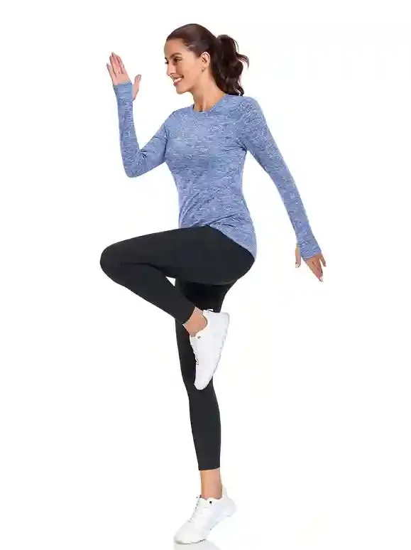 Women's Thermal Pullover Long-sleeve Top with Two Hidden Pockets