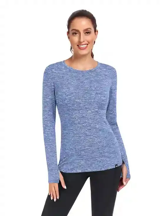 Women's Thermal Pullover Long-sleeve Top with Two Hidden Pockets