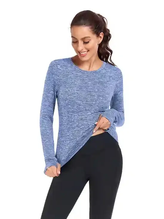 Women's Thermal Pullover Long-sleeve Top with Two Hidden Pockets
