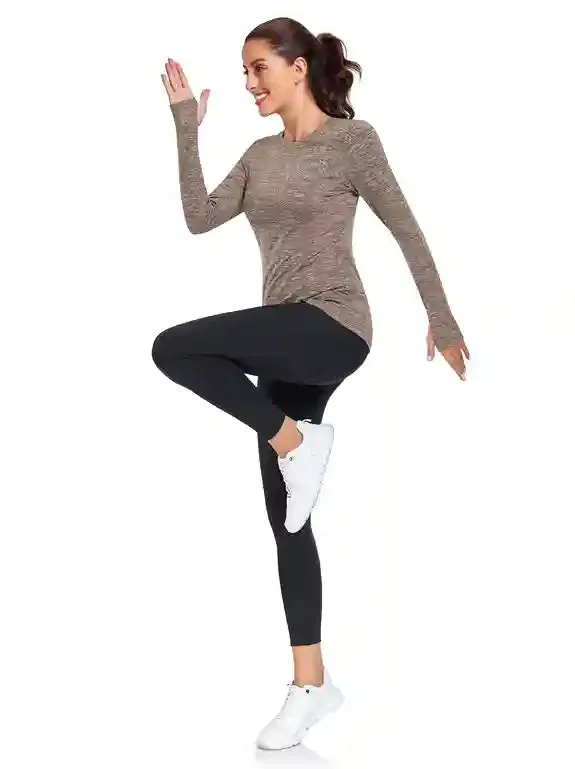Women's Thermal Pullover Long-sleeve Top with Two Hidden Pockets