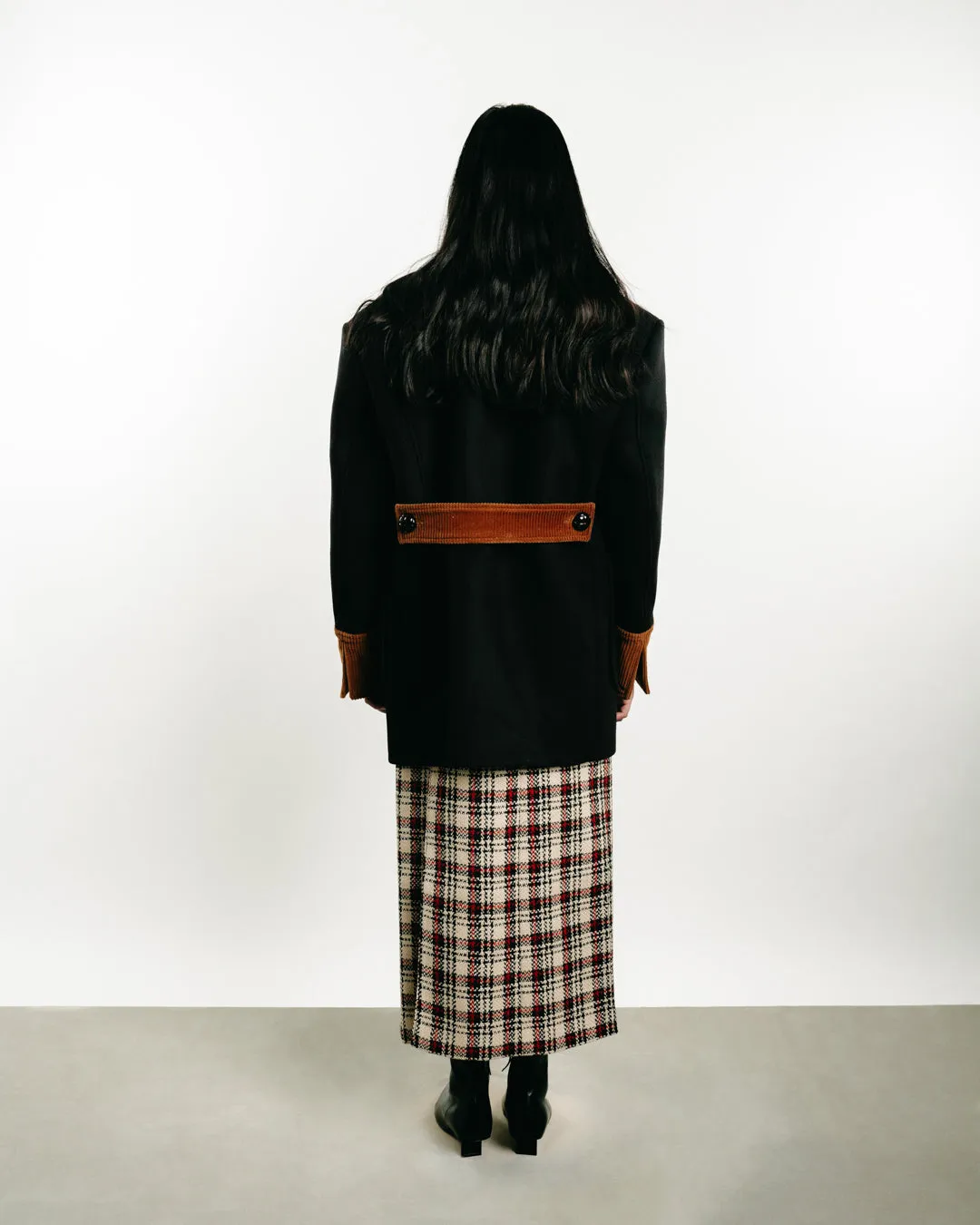 Wool Tartan Long Skirt