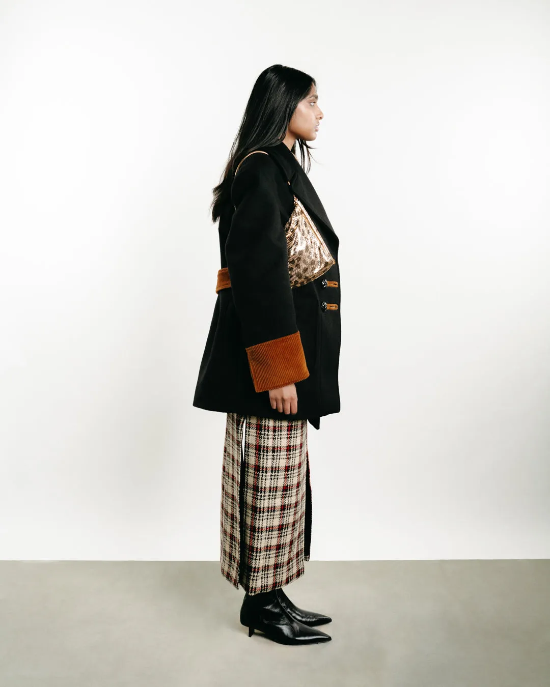 Wool Tartan Long Skirt