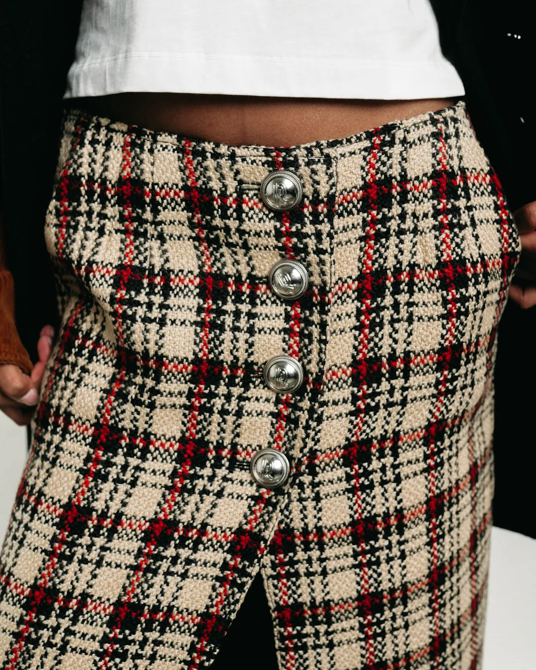 Wool Tartan Long Skirt
